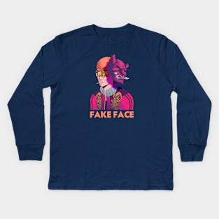 Fake Face Kids Long Sleeve T-Shirt